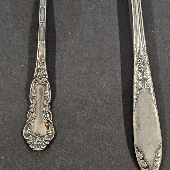 VTG Silverplate Pie Server Ladle Spoon Twisted Butter Knife Mixed Set Antique - Picture 4 of 9